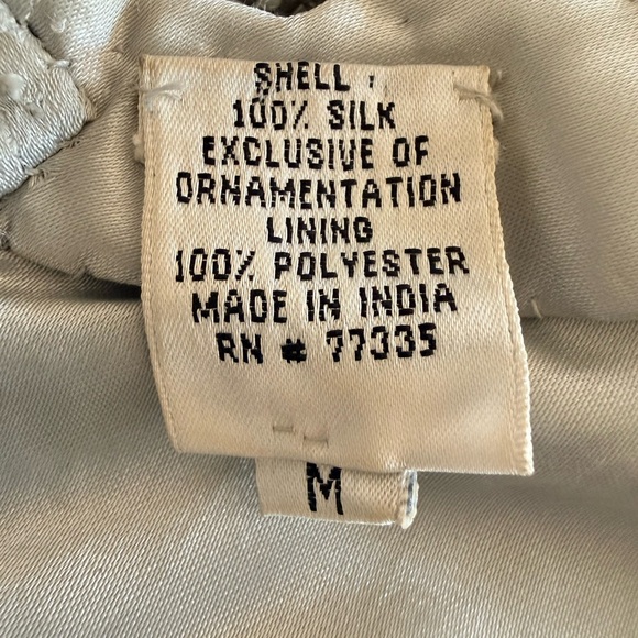 Vintage Scala Silver Hand Beaded 100% Silk Formal Dress Gown - Picture 7 of 16